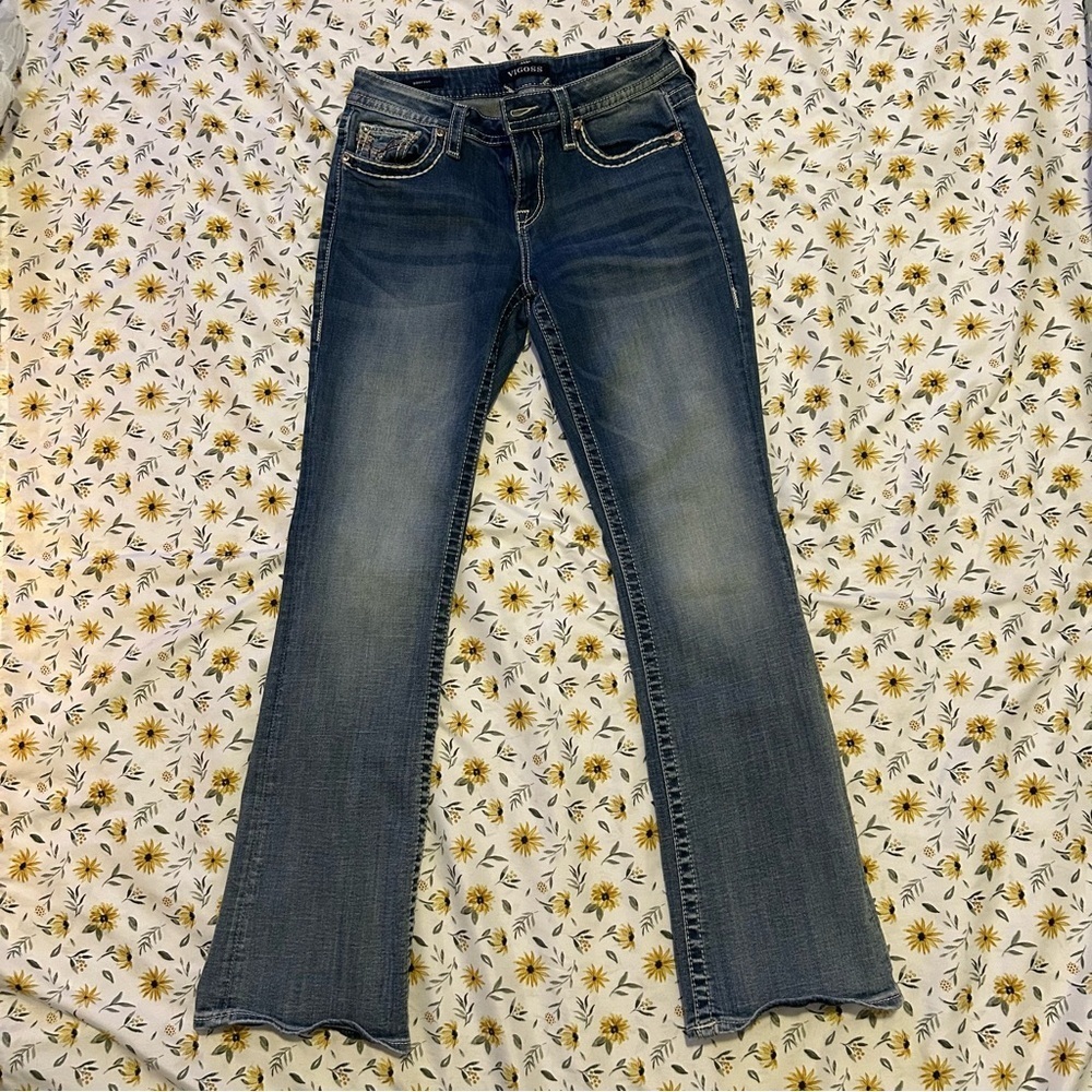 Vigoss Heritage Bling Bootcut Blue Jeans Women's